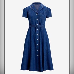 Polo Ralph Lauren Buttoned Denim Midi Dress Rare
medium deep indigo blue
